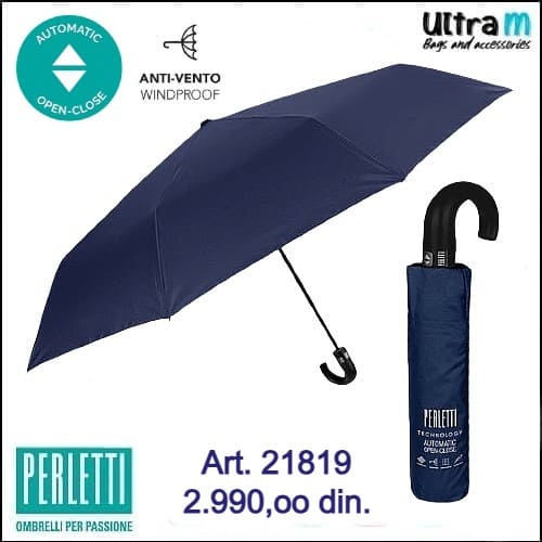 Kišobran Perletti Art. 21819 Windproof XL open-close muški teget