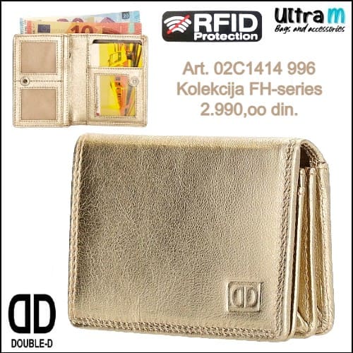 Zenski novčanik Double D Art. 02C1414 996 Koža RFID