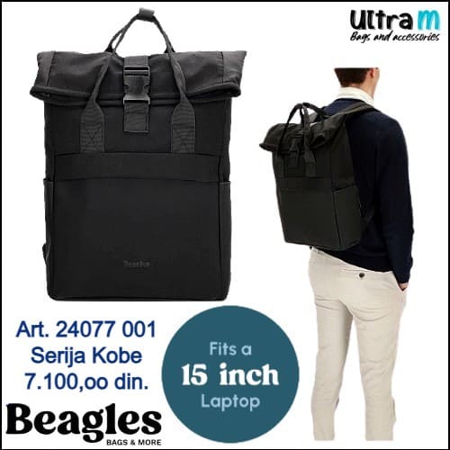 Ranac Beagles Art. 24077 001 Kobe laptop 15,6'' crni