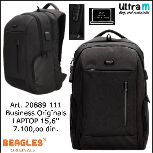 Ranac Beagles Originals Art. 20889 111 Business originals laptop 15,6'' tamno sivi