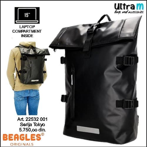 Ranac Beagles Originals Art. 22532 001 Tokyo laptop 15,6'' crni