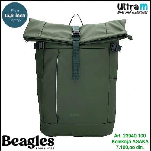 Ranac Beagles Originals Art. 23940 100 ASAKA Waterproof laptop 15.6'' zeleni