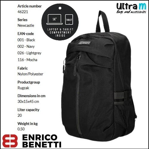 Ranac Enrico Benetti Art. 46221 001 Newcastle laptop 14'' crni