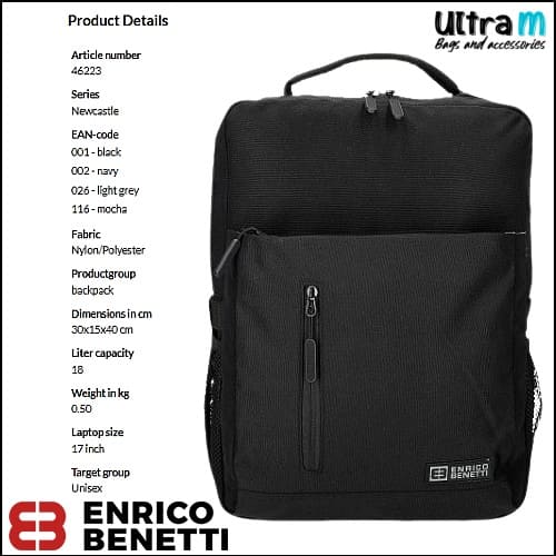Ranac Enrico Benetti Art. 46223 001 Newcastle laptop 17'' crni