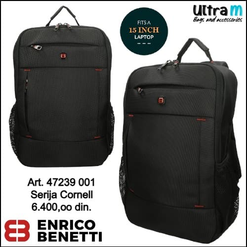 Ranac Enrico Benetti Art. 47239 001 Cornell crni laptop 15''