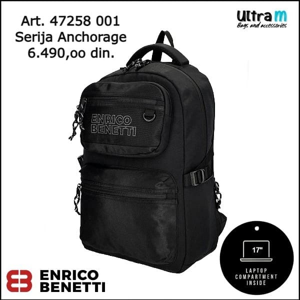 Ranac Enrico Benetti Art. 47258 001 Anchorage laptop 17'' crni