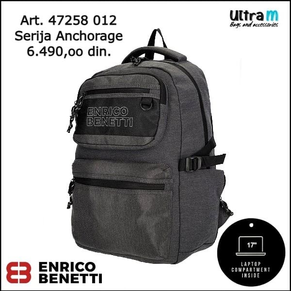 Ranac Enrico Benetti Art. 47258 012 Anchorage laptop 17'' sivi