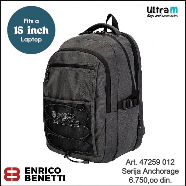 Ranac Enrico Benetti Art. 47259 012 Anchorage laptop 15'' tamno sivi
