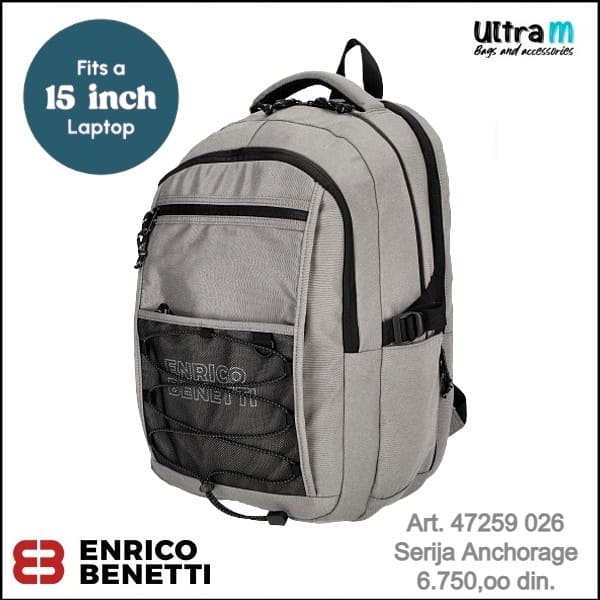 Ranac Enrico Benetti Art. 47259 026 Anchorage laptop 15'' svetlo sivi
