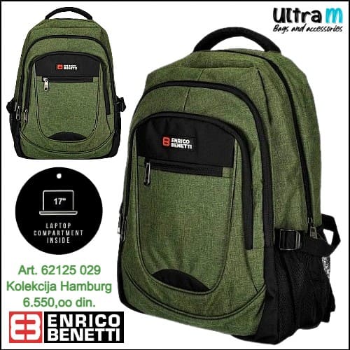 Ranac Enrico Benetti Art. 62125 029 Hamburg laptop 17'' Olive