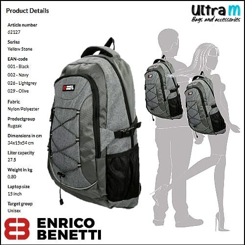 Ranac Enrico Benetti Art. 62127 026 Yellow Stone laptop 15'' sivi