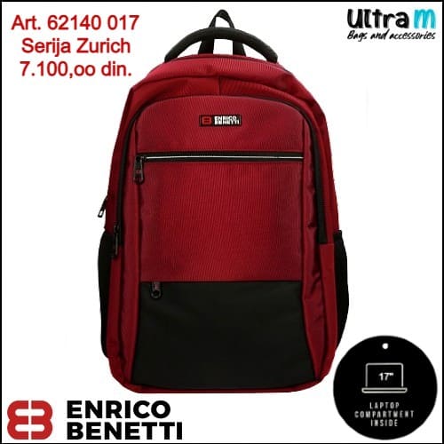 Ranac Enrico Benetti Art. 62140 017 Zurich laptop 17'' crveni