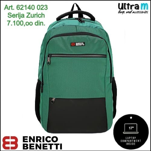 Ranac Enrico Benetti Art. 62140 023 Zurich laptop 17'' zeleni