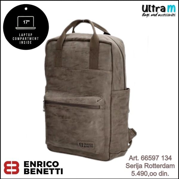 Ranac Enrico Benetti Art. 66597 134 Rotterdam laptop 17'' midtaupe