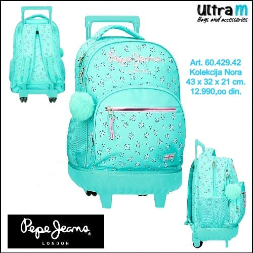 Ranac Pepe Jeans London Art. 60.429.4 Nora Cabin size tirkizni