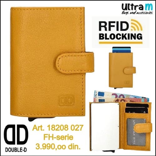 Creditcard case Double-D Art. 18208 027 FH-serie RFID koža žuti