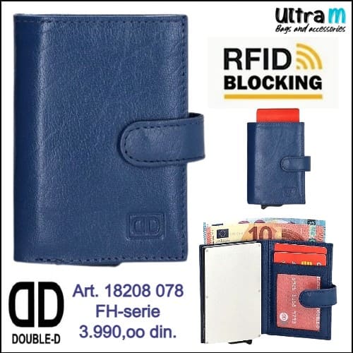 Creditcard case Double-D Art. 18208 078 FH-serie RFID koža plavi