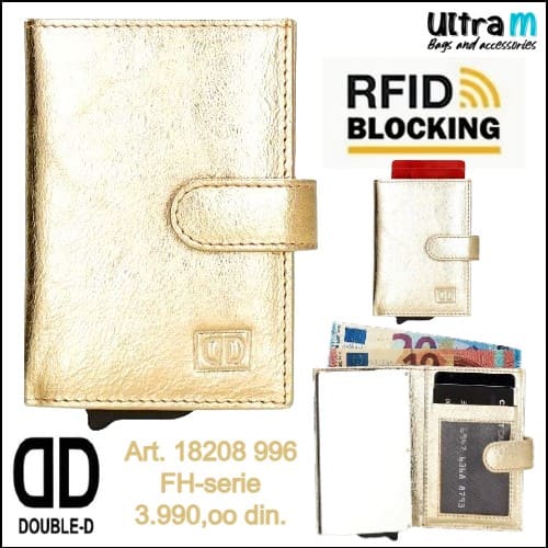 Creditcard case Double-D Art. 18208 996 FH-serie RFID koža zlatni