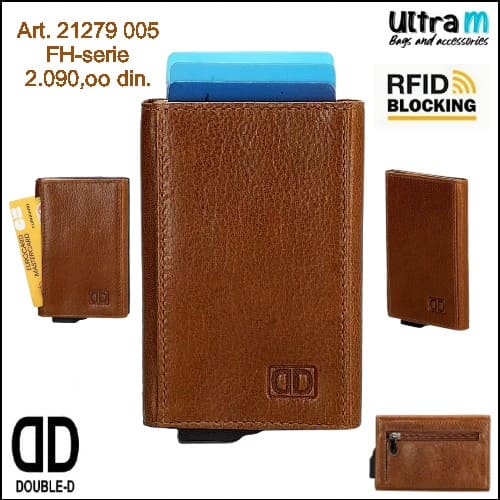 Creditcard case Duoble D Art. 21279 005 RFID koža camel