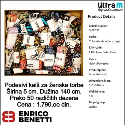 Fashion shoulder strap Enrico Benetti Art. M69352 999 Assorted colours