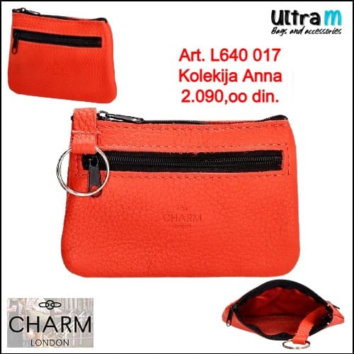 Key case Charm London Art. L640 017 Koža crveni