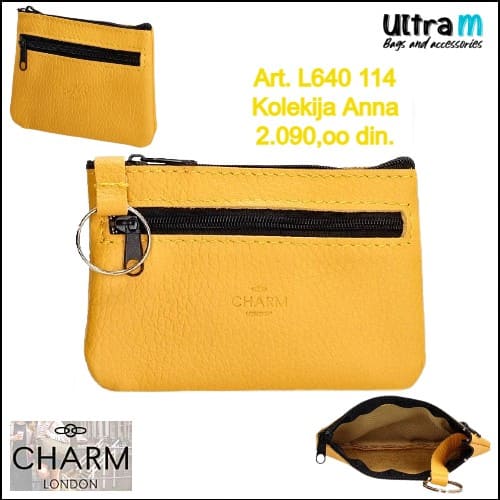 Key case Charm London Art. L640 114 Koža žuti