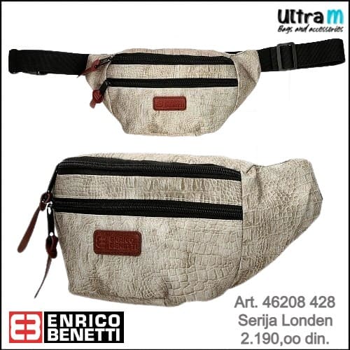 Torbica oko struka Enrico Benetti Art. 46208 428 Londen ženska kroko svetlo siva