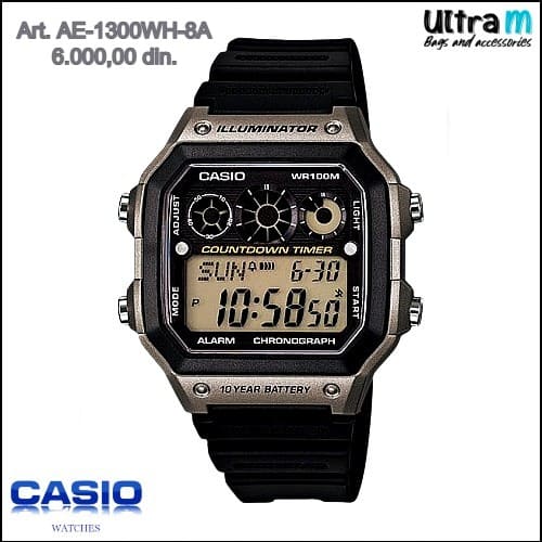 Muški ručni sat Casio Art. AE-1300WH-8A Digitalni