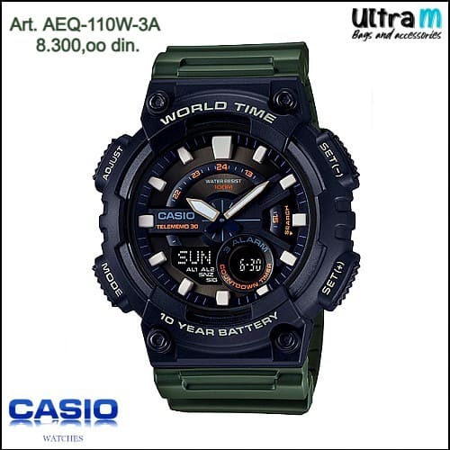 Muški ručni sat Casio Art. AEQ-110W-3A Digitalni