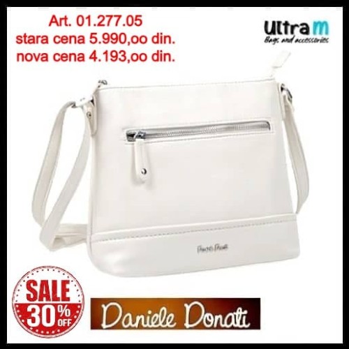 Zenska torba Daniele Donati Art. 01.277.05 Bela eko koža