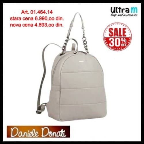 Zenska torba Daniele Donati Art. 01.464.14 Sivi ranac eko koža