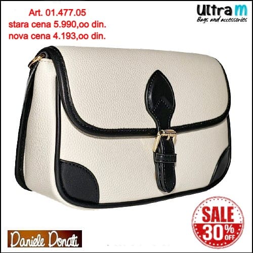 Zenska torba Daniele Donati Art. 01.477.05 Bela eko koža