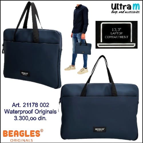Poslovna torba Beagles Originals Art. 21178 002 Laptop 13.3'' Waterproof teget