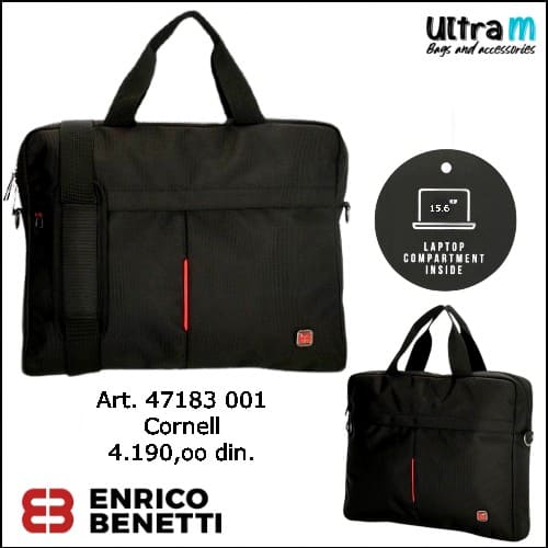 Poslovna torba Enrico Benetti Art. 47183 001 Cornell Black 15.6''