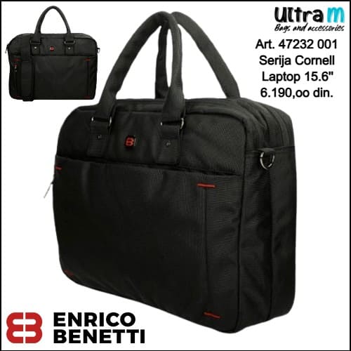 Poslovna torba Enrico Benetti Art. 47232 001 Cornell laptop 15.6'' crna