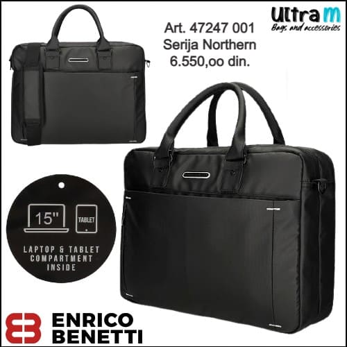 Poslovna torba Enrico Benetti Art. 47247 001 Northern laptop 15'' crna