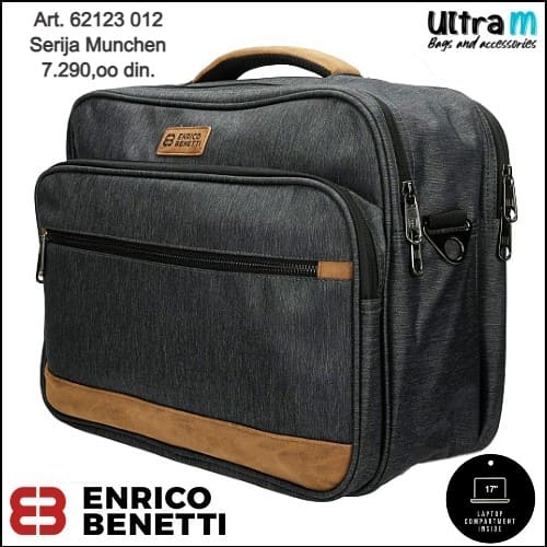 Poslovna torba Enrico Benetti Art. 62123 012 Munchen laptop 17'' siva