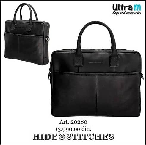 Poslovna torba Hide & Stitches Art. 20280 001 Wolga Laptop 15'' crna