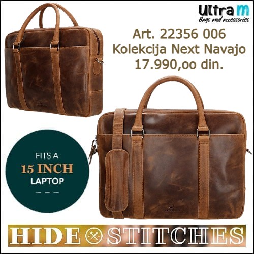 Poslovna torba Hide & Stitches Art. 22356 006 Kožna Next Navajo laptop 15'' braon