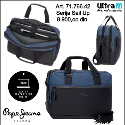Poslovna torba Pepe Jeans London Art. 71.766.42 Sail Up laptop 15.6''