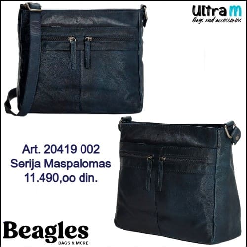 Zenska kožna tašna Beagles Art. 20419 002 Maspalomas teget