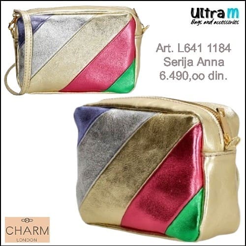Zenska kožna tašna Charm London Art. L641 1184 Anna rainbow