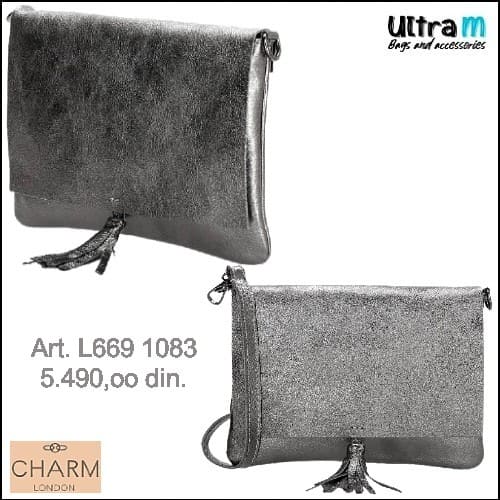 Zenska kožna tašna Charm London Art. L669 1083 Anna siva