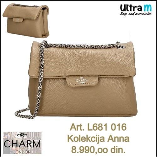 Zenska kožna tašna Charm London Art. L681 016 Anna bež