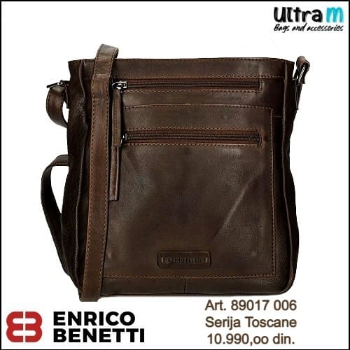 Zenska kožna tašna Enrico Benetti Art. 89017 006 Toscane braon