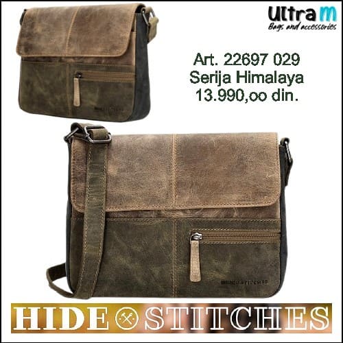 Zenska kožna tašna Hide & Stitches Art. 22697 029 Himalaya maslinasta