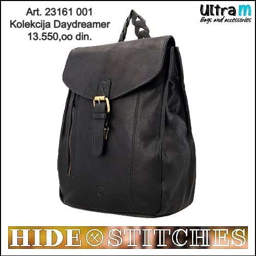 Zenska kožna tašna Hide & Stitches Art. 23161 001 Ranac Daydreamer crni