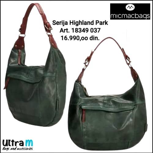 Zenska kožna tašna MICMACBAGS Art. 18349 037 Highland Park zelena