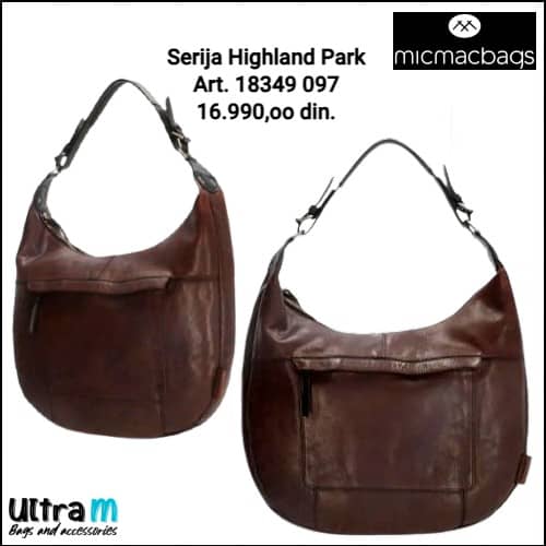 Zenska kožna tašna MICMACBAGS Art. 18349 097 Highland Park braon