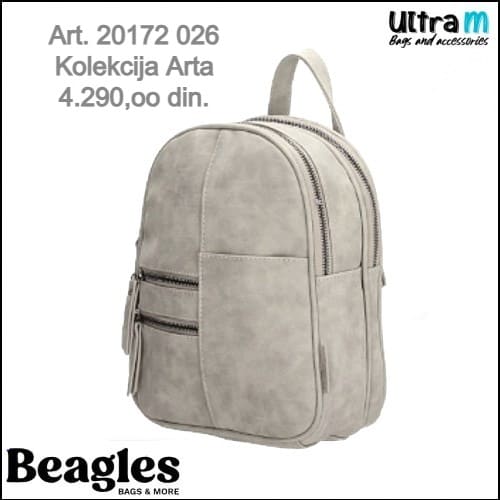 Zenska torba Beagles Art. 20172 026 Ranac Arta svetlo sivi